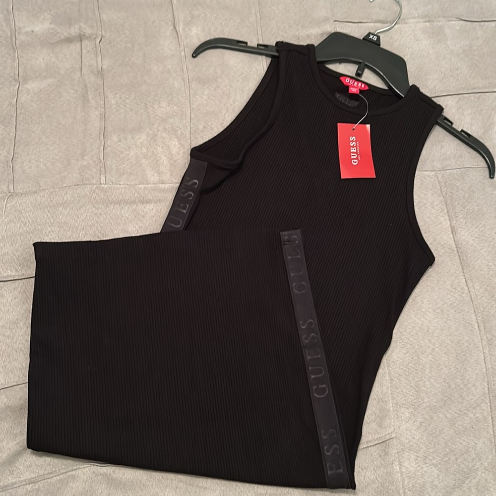 Black Ribbed high-neck Bodycon Mini Dress XS